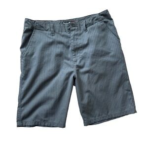 Quicksilver men's size 34 black striped shorts cyber y2k grunge